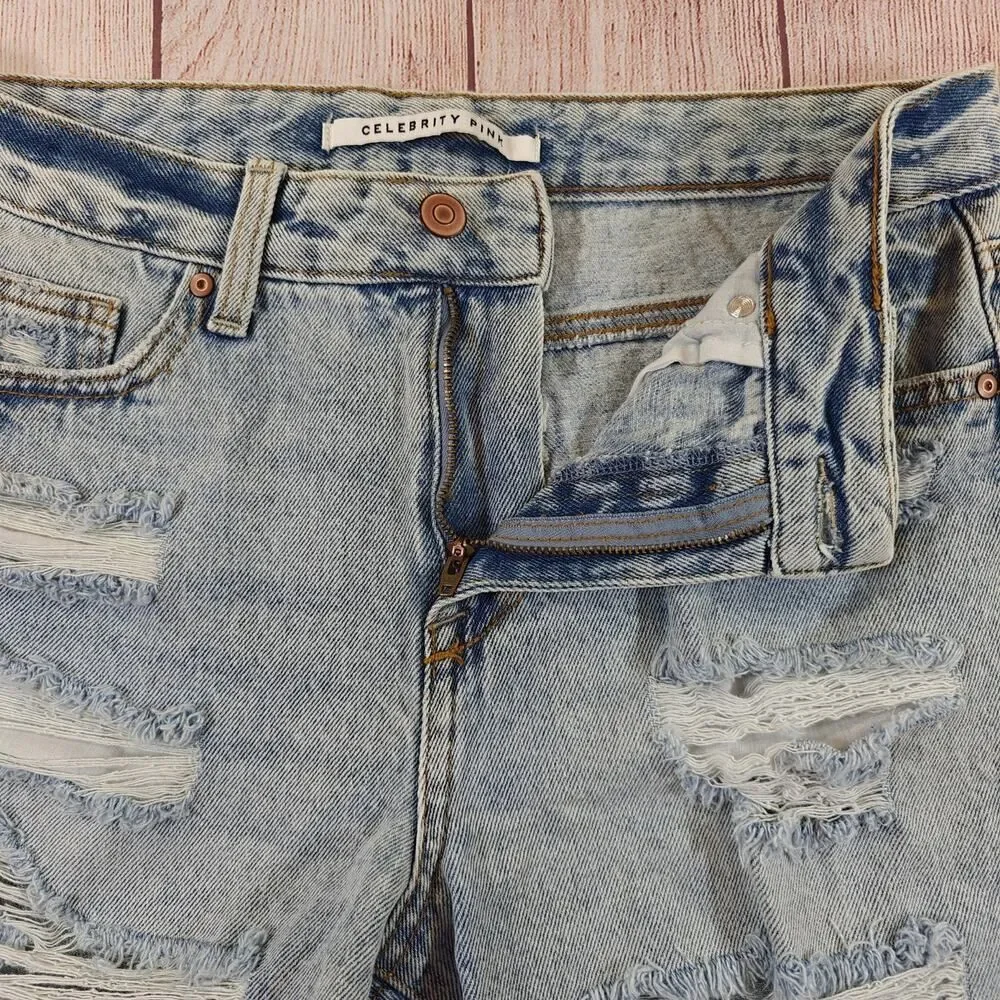 Celebrity Pink the Bobby high rise boyfriend destructed shorts sz 5/27
